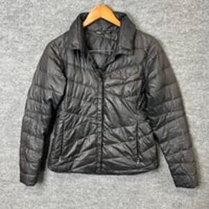Nau black goose down filled button snap puffer size XS